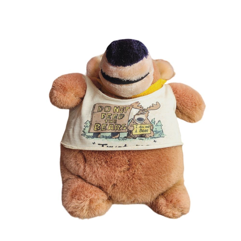 Vintage 1986 Phil Frank Farley the Bear Plush Dakin Brinker Ink‎ Moose Disguise - Picture 3 of 8